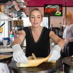 Crepe Escape owner Amanda Kohan talks about her recent break-in while making crepes during the lunchtime rush on Tuesday, May 15, 2018. (Michael Penn | Juneau Empire)