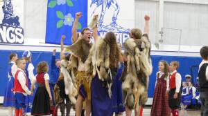 Old melds with new as the Vikings and Valkyries join school children in a traditional Scandinavian dance at Saturday&rsquo;s pageant. Ray Friedlander | For the Capital City Weekly