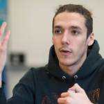 Jacob Johnson talks during an interview at Yaakoosge Daakahidi High School on Tuesday, May 22, 2018. (Michael Penn | Juneau Empire)