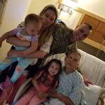 June Degnan poses for a photo at Swedish Hospital in Seattle with her grandson, grand-daughter-in-law, and three great-grandchildren on Thursday, May 31, 2018. (Juliet Degnan | Courtesy photo)