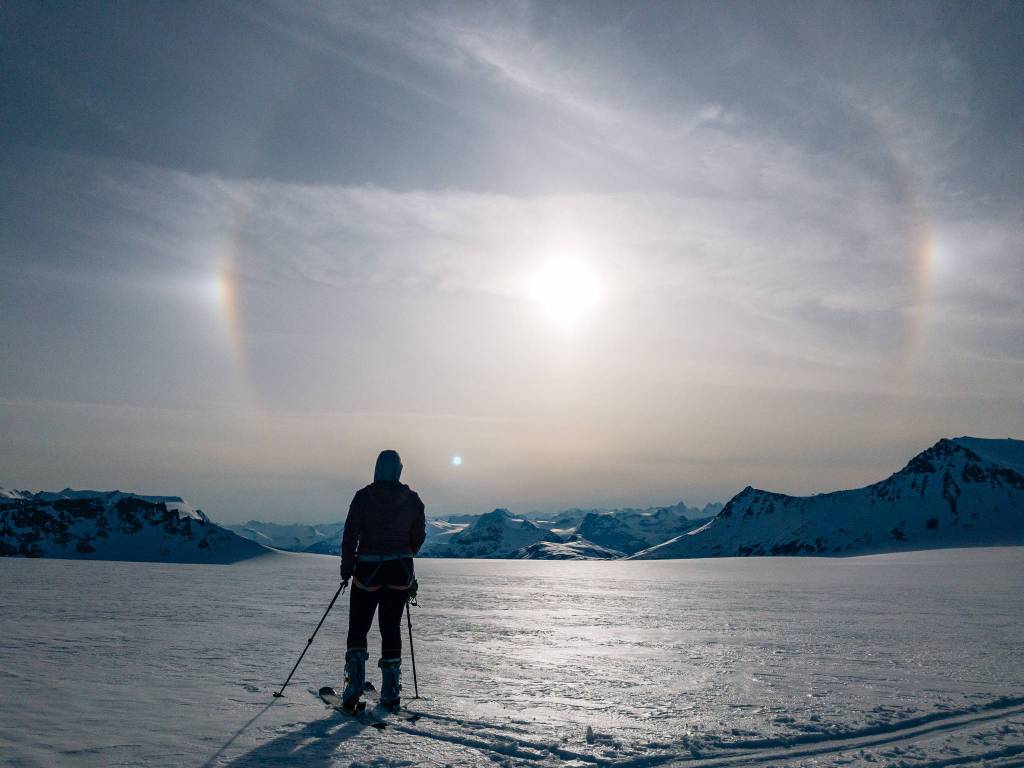 Britney Ooman and the evening sundog.
