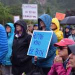 About 400 protesters gathered Saturday for the Families Belong Together Rally at Capital Park to speak out against family separation at the U.S. southern border. (Kevin Gullufsen | Juneau Empire)