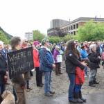 About 400 protesters gathered Saturday for the Families Belong Together Rally at Capital Park to speak out against family separation at the U.S. southern border. (Kevin Gullufsen | Juneau Empire)