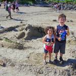 &ldquo;Salmon & Eagle,&rdquo; by Jaiden & Piper of the Walden family won Best use of Beach Material at the Douglas Sandcastle Challenge on July 4, 2018. (Photo courtesy Zane Jones)