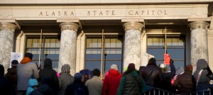 Nearly 1,000 people attend the Women&rsquo;s March in Juneau on Saturday. (Michael Penn | Juneau Empire)