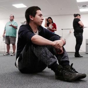 Participants in "Home but not Less" rehearse. The play incorporates voices from an array of homeless Alaskans. Photo by Ray Friedlander.