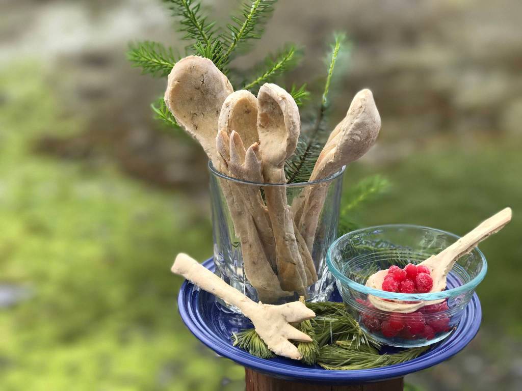Edible spruce tip forks and spoons. Vivian Faith Prescott | For the Capital City Weekly
