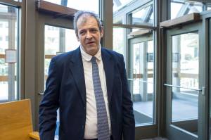 James Barrett appears for his court hearing at the Dimond Courthouse on Thursday, Sept. 6, 2018. Barrett is fighting being evicted from his house at Harris and 4th Street he co-owns with his mother, Kathleen. (Michael Penn | Juneau Empire)