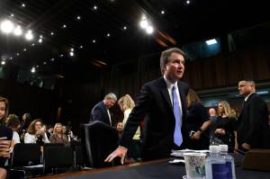 President Donald Trumps Supreme Court nominee, Brett Kavanaugh, takes his seat after a break before starting a third round of questioning on the third day of his Senate Judiciary Committee confirmation hearing, Thursday, Sept. 6, 2018, on Capitol Hill in Washington, to replace retired Justice Anthony Kennedy. (AP Photo | Jacquelyn Martin)