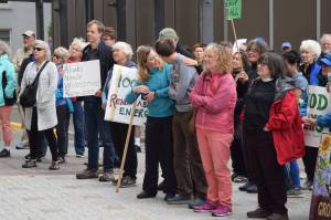 About 200 protesters attended a rally for climate change action at the Alaska Capitol on Saturday, Sept. 8, 2018. (Kevin Gullufsen | Juneau Empire)