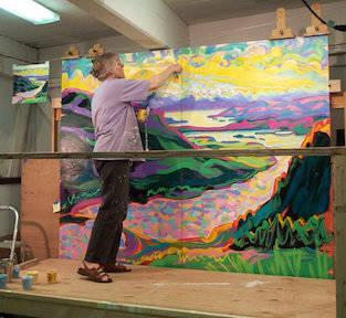 Devita Stipek Writers murals appear on eight different Carnival Cruise Line ships, including ships that pass through Alaska. Much of her work, including this piece, which depicts a Mount Roberts view, concern scenes from Southeast Alaska. (Courtesy photo | Ross Writer)