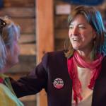 Alyse Galvin, indpendent candidate for U.S. House of Representatives, right, speaks with Marilyn Orr during a town-hall-style coffee and conversation at 60 Degrees North Coffee and Tea on Friday, Sept. 14, 2018. Galvin is running against Republican incumbent Rep. Don Young. (Michael Penn | Juneau Empire)