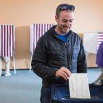 Trenton English takes advantage of early voting in the municipal election at the Mendenhall Mall Annex on Monday, Sept. 17, 2018. Early voting is available there from 11 a.m. to 6 p.m. Monday-Friday. Voters can also vote at City Hall 8 a.m. to 4:30 p.m. Monday-Friday. (Michael Penn | Juneau Empire)