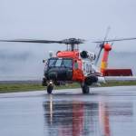 A Coast Guard Air Station Sitka MH-60 Jayhawk helicopter aircrew medevacs a patient from Wrangell to Sitka, Alaska, July 17, 2018. (Courtesy photo | Stephen Prysunka)