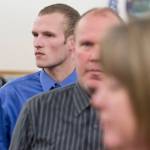 Ty Alexander Grussendorf, 22 at the time, follows his parents out of Juneau Superior Court after a trial date-setting hearing on Wednesday, March 1, 2017. (Michael Penn | Juneau Empire File)