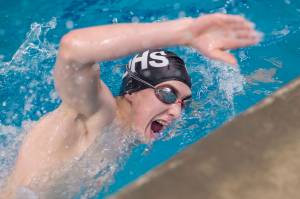 <span class="neFMT neFMT_PhotoCredit"><strong>Michael Penn</strong> | Juneau Empire</span>                                Senior Tyler Weldon swims during Juneau-Douglas High School swim practice at Augustus Brown Swimming Pool on Wednesday.