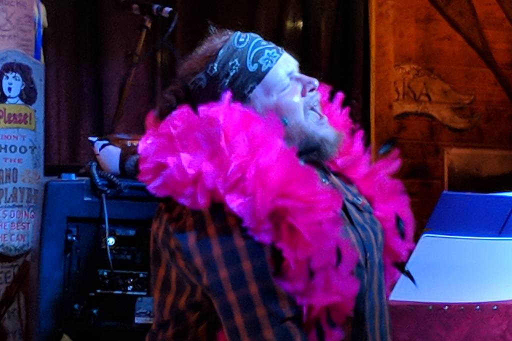 Men took the stage too for the Nude & Rude Revue Try It; Youll Like it burlesque show. This performance which revealed real men wear corsets and pasties, was set to Whats Up by 4 Non Blondes (Ben Hohenstatt | Capital City Weekly)