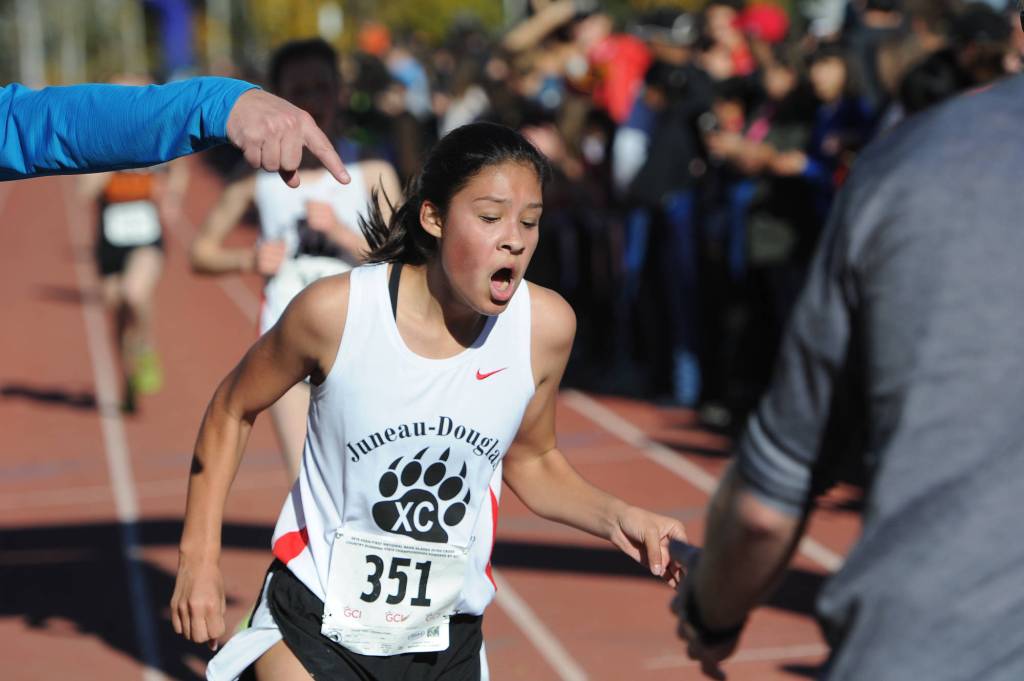 Trinity Jackson finishes the race in 25th place. (Michael Dinneen | For the Juneau Empire)