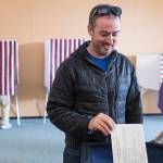 Trenton English takes advantage of early voting in the municipal election at the Mendenhall Mall Annex on Monday, Sept. 17, 2018. (Michael Penn | Juneau Empire)