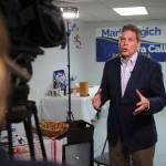 Democratic gubernatorial candidate Mark Begich is interviewed following his primary victory Tuesday Aug. 21, 2018, in Anchorage, Alaska. Begich, a former U.S. Senator, is facing incumbent Gov. Bill Walker and former state senator Mike Dunleavy. (AP Photo | Michael Dinneen)