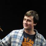 Hunter Hill, 17, pauses before speaking while portraying Bark Melon during rehearsal for Crush. Hill said he likes the goofy tone of the play that deals with an alien invasion amid a school production of Our Town. The Young Company production will make use of Perseverance Theatres MainStage in late October toward the end of Perseverance Theatres own production of Our Town. (Ben Hohenstatt | Capital City Weekly)