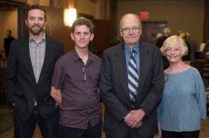 Mike Blackwell with sons, Andrew and Matthew, and friend, Carolyn Naftel. Michael Blackwell was the recipient of the Philanthropist of the Year award from Juneau Community Foundation. (Courtesy Photo | Michael Penn via Juneau Community Foundation)