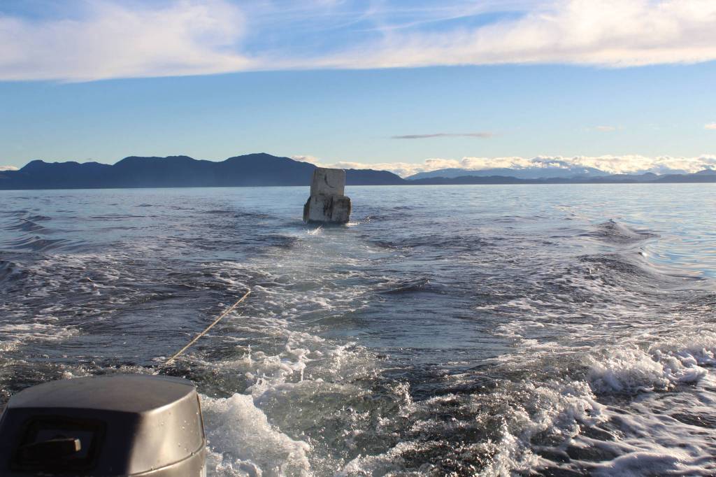 Towing the foam blocks was much easier than towing the log. (Tara Neilson | For the Capital City Weekly)