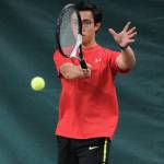 River Reyes-Boyer makes a return against West Anchorage in the first round of the ASAA/First National Bank Alaska State Tennis Championships at the Alaska Club East in Anchorage on Friday, Oct. 5, 2018. (Michael Dinneen | For the Juneau Empire)                                River Reyes-Boyer makes a return against West Anchorage in the first round of the ASAA/First National Bank Alaska State Tennis Championships at the Alaska Club East in Anchorage on Friday, Oct. 5, 2018. (Michael Dinneen | For the Juneau Empire)