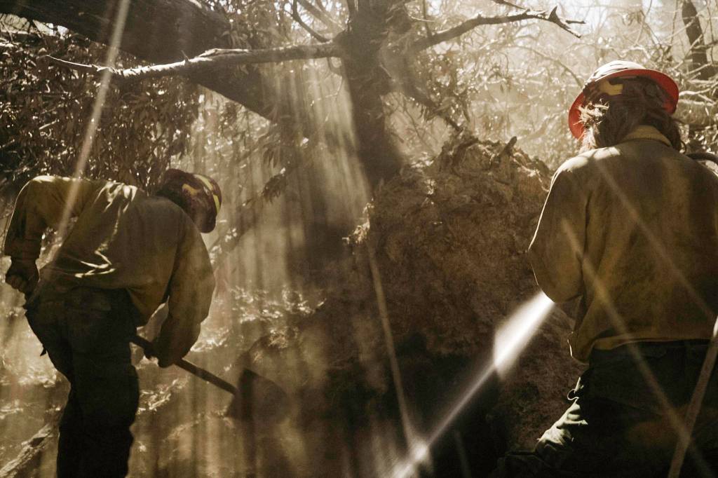 Firefighters dig in a scene from the upcoming documentary, Wildland. Kahlil Hudson, who was born and raised in Juneau, is co-director and co-producer for the film that takes a look at the people who fight and prevent forest fires. (Courtesy Photo Alex Jablonski)