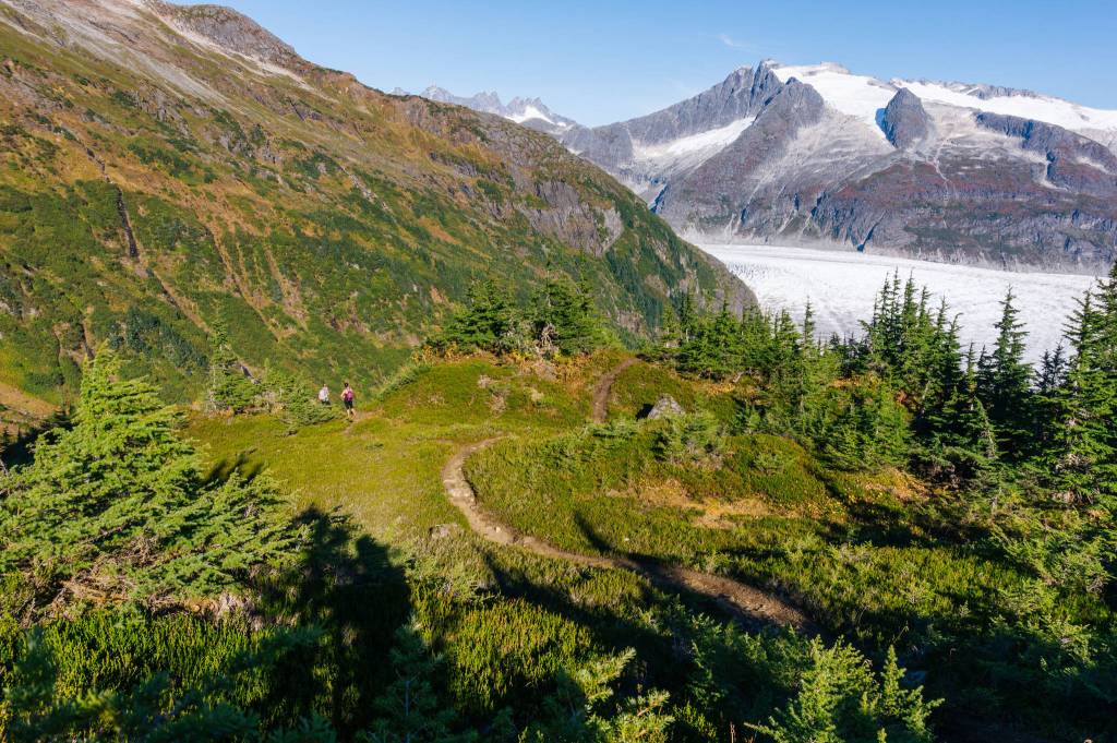 The trail as it winds up and down side to side. (Gabe Donohoe | For Juneau Empire)