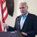 Scott Jepsen, Vice President of External Affairs & Transportation for ConocoPhillips, speaks to the Juneau Chamber of Commerce during its luncheon at the Moose Lodge on Thursday, Oct. 18, 2018. (Michael Penn | Juneau Empire)
