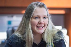 Leah Van Kirk, Southeast Alaska Pretrial Enforcement Supervisor, speaks from the new Pretrial office on Sherwood Lane on Wednesday, March 21, 2018. (Michael Penn | Juneau Empire File)