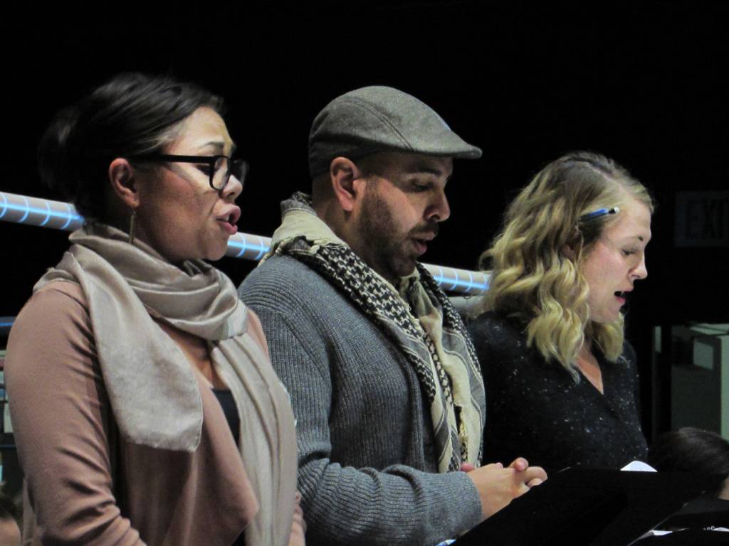 Tess Altiveros, José Rubio and Gin Anderson sing during rehearsal for The Princess Sophia opera. The two-act opera opens Thursday. (Ben Hohenstatt | Capital City Weekly)