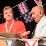 Jean and Steve Sztuk speak after being given the 2018 Chamber of Commerce Lifetime Achievement award during the Chambers annual dinner at Centennial Hall on Saturday, Oct. 13, 2018. (Michael Penn | Juneau Empire)