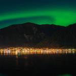 Auroras over Mount Juneau from Douglas beach. 10 minutes from road. (Gabe Donohoe | For the Juneau Empire)