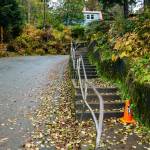 Where W 9th St meets Indian stairway. 0 seconds from road. (Gabe Donohoe | For the Juneau Empire)