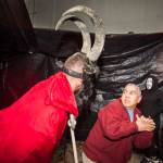 Juneau residents react to scares and chills as they make their way through the Haunted Station at the U.S. Coast Guards Station Juneau on Friday, Oct. 26, 2018. Station personnel pay for all the decoration themselves and take three weeks to ready the station. Entry is non perishable food items for the Southeast Alaska Food Bank. (Michael Penn | Juneau Empire)