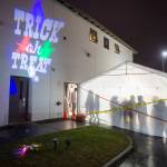 Juneau residents react to scares and chills as they make their way through the Haunted Station at the U.S. Coast Guards Station Juneau on Friday, Oct. 26, 2018. Station personnel pay for all the decoration themselves and take three weeks to ready the station. Entry is non perishable food items for the Southeast Alaska Food Bank. (Michael Penn | Juneau Empire)