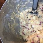 Erin Anais Heist mixes bog cranberries (Vaccinium oxycoccos) with apples, butter and sugar for a loaf of bread in her kitchen on Oct. 14, 2018. (Erin Anais Heist | For the Juneau Empire)