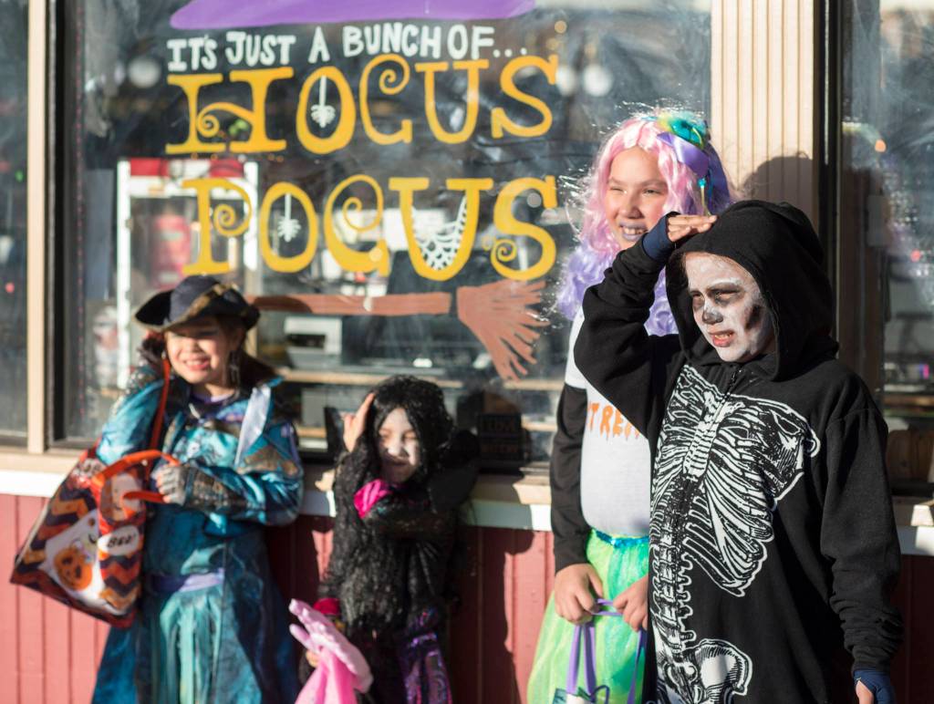 For the fourth year Kindred Post has organized the Halloween celebration for trick-or-treaters. (Michael Penn | Juneau Empire)