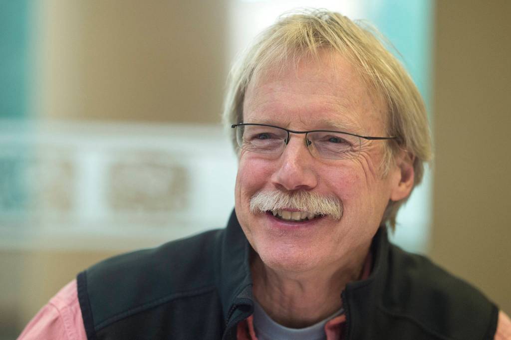 Retired attorney Jeffrey Sauer talks on Tuesday, Oct. 30, 2018, about completing the Triple Crown of long-distance hiking trail in the United States. The Triple Crown include the Appalachian Trail, the Pacific Crest Trail and the Continental Divide Trail. (Michael Penn | Juneau Empire)