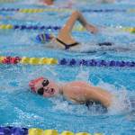 Juneau-Douglas High School senior Cameron Howard swims in the girls 200-yard freestyle final on Saturday at the ASAA/First National Bank Alaska Swim & Dive Championships at Bartlett Pool in Anchorage. Howard finished in sixth place. (Michael Dinneen | For the Juneau Empire)