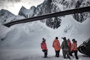 Members of a rescue team evaluate the terrain near the Mendenhall Towers as they search for the remains of climbers George Ryan Johnson and Marc-André Leclerc. (Courtesy Photo | Mike Janes)