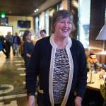 Sara Hannan, Democratic candidate for House Distric 33, walks into McGivenys Sports Bar and Grill on election night. Hannan won her race over independent candidate Chris Dimond. (Michael Penn | Juneau Empire)