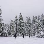 Headed back after freezing our feet off in the woods on the first snowy weekend of this season. (Gabe Donohoe | For the Juneau Empire)