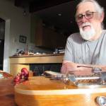 Paul Gardinier normally makes acoustic instruments, but the Juneau man with a passion for woodworking also makes electric guitars, such as this one that he showed the Capital City Weekly Nov. 16, 2018. (Ben Hohenstatt | Capital City Weekly)