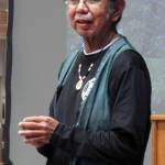 Bob Sam rarely stood behind the lectern during his Evening at Egan lecture. Instead, the Tlingit storyteller spread his message of respecting ancestors while ambling along the audiences front row or wading into the crowd to shake hands with listeners. (Ben Hohenstatt | Capital City Weekly)