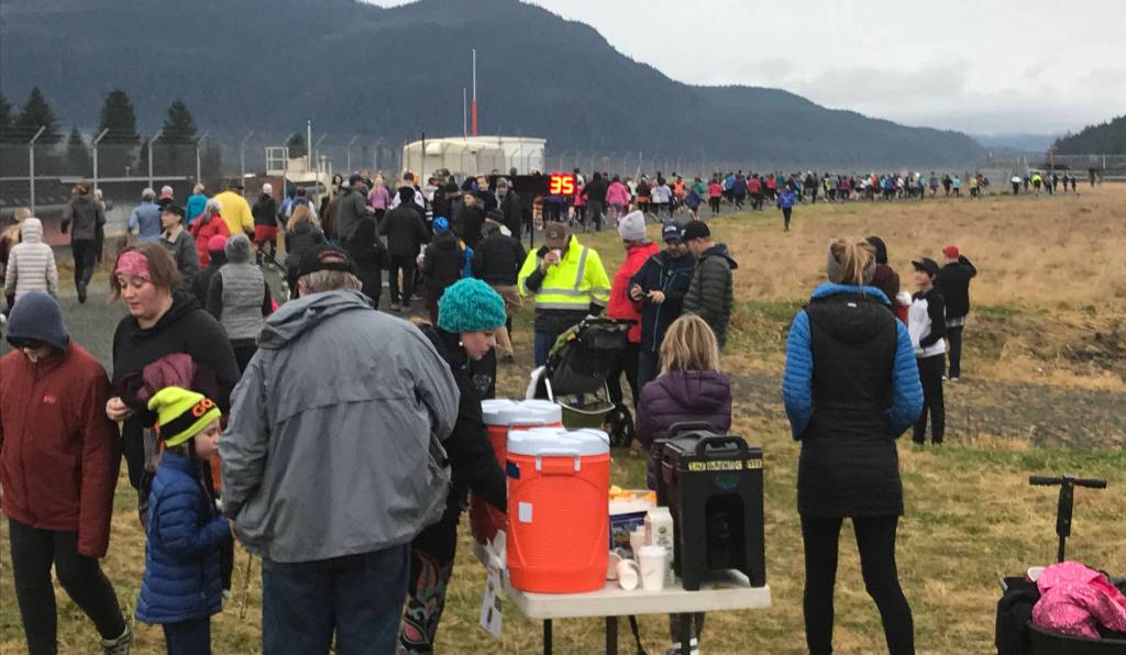 Over 300 Thanksgiving Day Turkey Trot participants take off from the start of the Airport Dike Trail on Thursday. (Courtesy Photo | Tyra Smith-MacKinnon)