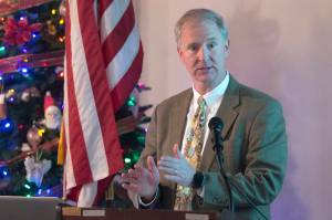 Brian Holst, Executive Director of the Juneau Economic Development Council, speaks to the Chamber of Commerce during its weekly luncheon at the Moose Lodge on Thursday, Nov. 29, 2018. (Michael Penn | Juneau Empire)                                 Brian Holst, Executive Director of the Juneau Economic Development Council, speaks to the Chamber of Commerce during its weekly luncheon at the Moose Lodge on Thursday, Nov. 29, 2018. (Michael Penn | Juneau Empire)