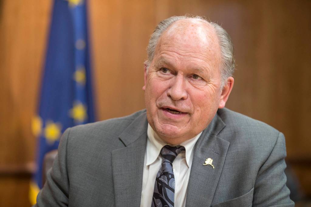 Gov. Bill Walker talks about his four years as governor during an interview on Wednesday, Nov. 28, 2018. (Michael Penn | Juneau Empire)